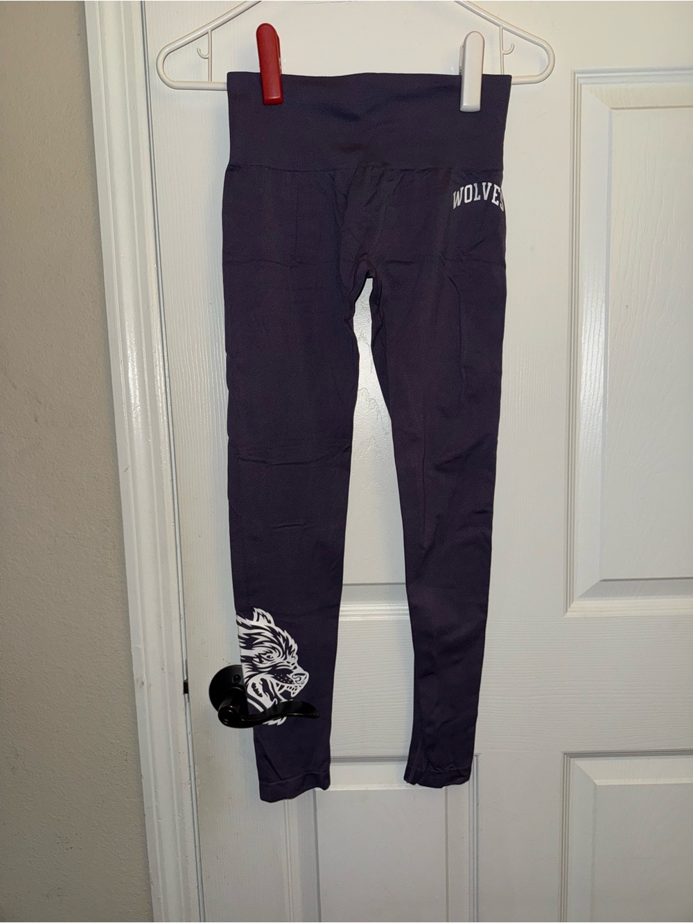 Darc Sport Purple Kids Leggings with Wolf Graphic